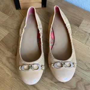 Coach patent leather flats with small blemish Size 7